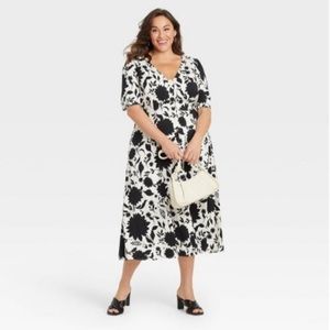 Ava & Viv Short-Sleeved Floral Dress size X/14W